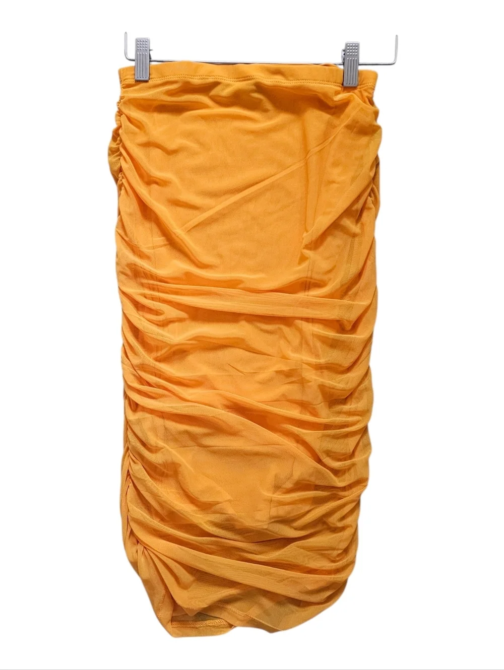 House of Harlow 1960 Yellow One-Shoulder Ruched Midi Skirt